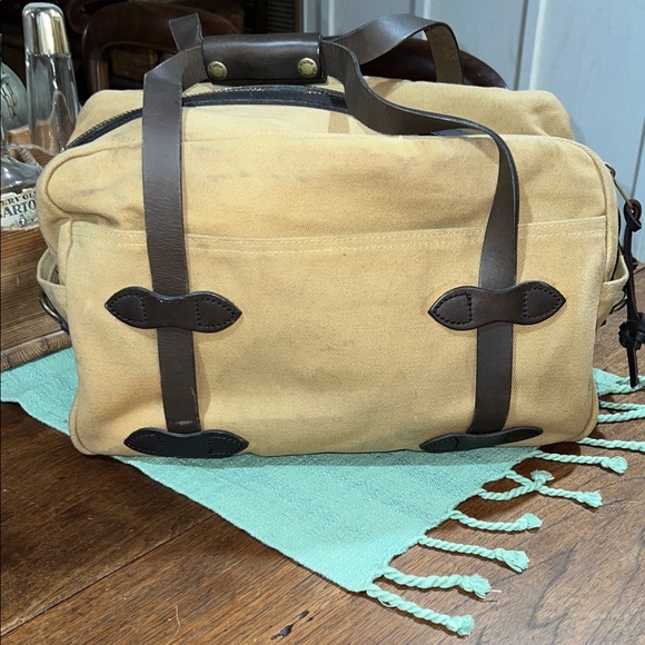 Filson Small Rugged Twill Duffel Bag in Camel Color - Picture 6 of 14